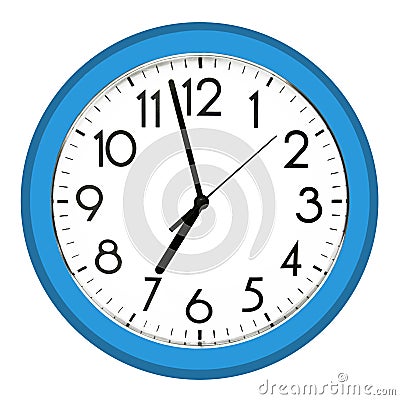 White wall clock. Isolated on white background Stock Photo