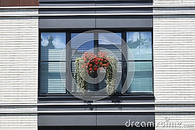 White wall of the contemporary building with balkon Stock Photo