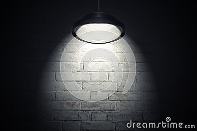 White wall illuminated with spot light Stock Photo