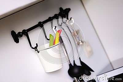 White wall, kitchen aid, cooking Stock Photo