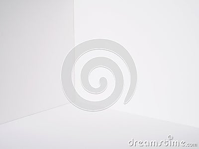 White wall room corner paper box model cutting Stock Photo