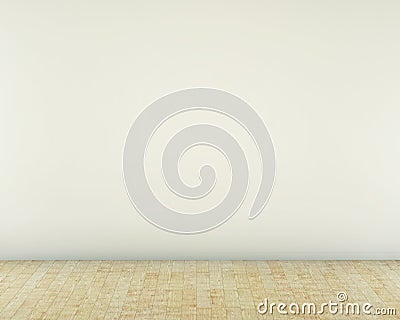 White wall and wooden floor. 3d render Stock Photo