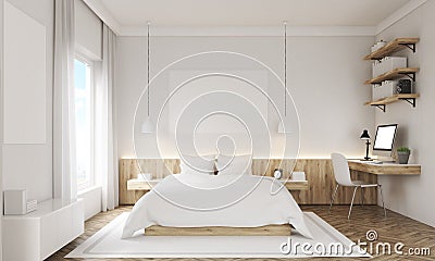 White walls bedroom Stock Photo