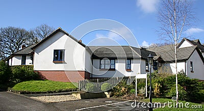 White washed houses Stock Photo