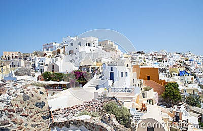 White washed houses at Oia Stock Photo