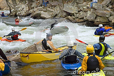 White water canoeing Editorial Stock Photo