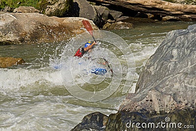 White water Kayaking Zamora Ecuador Editorial Stock Photo