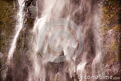White Water Multnomah Waterfall Oregon Stock Photo