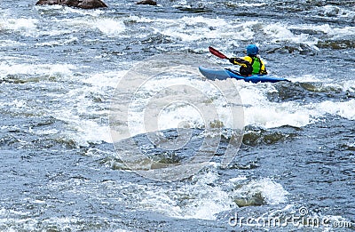 White Water Rapids Kayaking Stock Photo