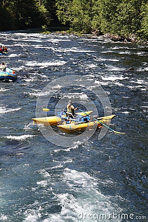 White water river rafting woman Editorial Stock Photo