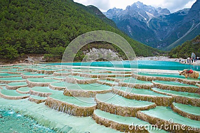 White Water River waterfall at Lijiang China Stock Photo