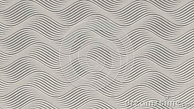 White wave band abstract surface pattern. 3d rendering Stock Photo