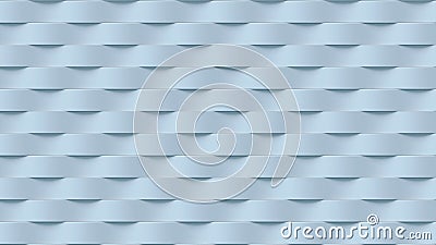 White wave band abstract surface pattern. 3d rendering Stock Photo