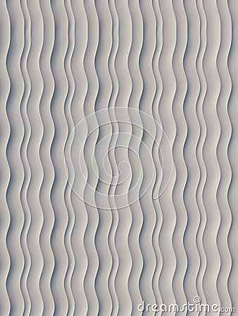 White wave band abstract surface pattern. 3d rendering Stock Photo