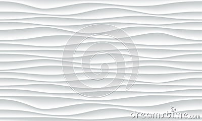 White wave pattern vector abstract 3D background Vector Illustration