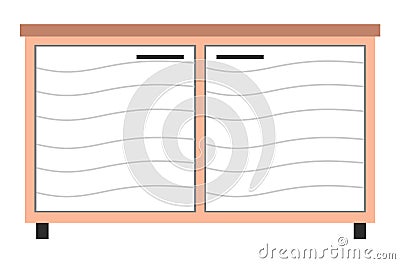 Cupboard for examining pets in the vet office. Animal treatment. Domestic animal healthcare Vector Illustration