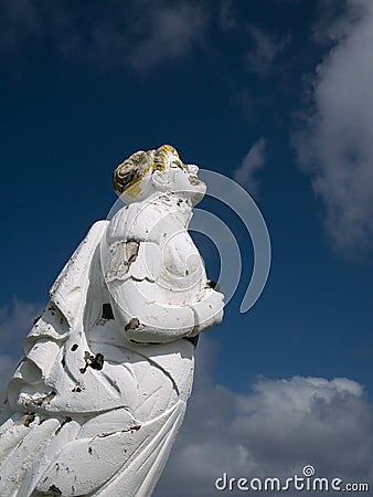 The White Wife of Otterswick - the figurehead of the German ship Bohus which sank in 1924 off the Otterswick, Shetland Editorial Stock Photo