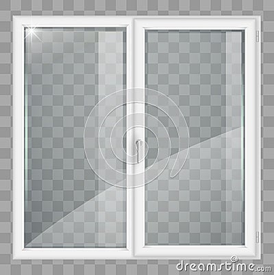 White window with transparent glass Stock Photo