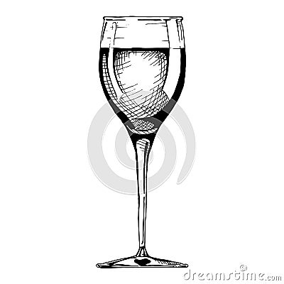 White wine glass Vector Illustration