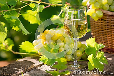 White wine in glass Stock Photo