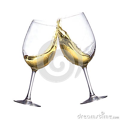 White wine glasses Stock Photo