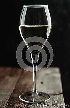 White wine on the rustic background Stock Photo