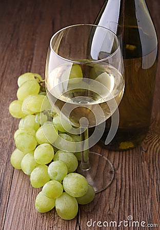 White wineglass and grape Stock Photo