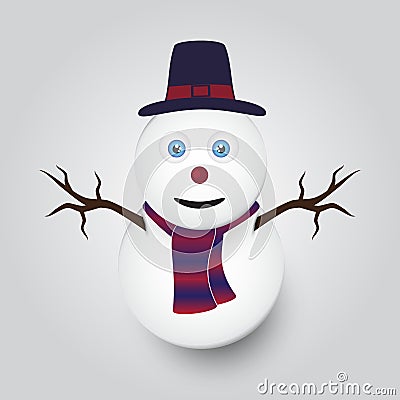 white winter happy snowman Stock Photo