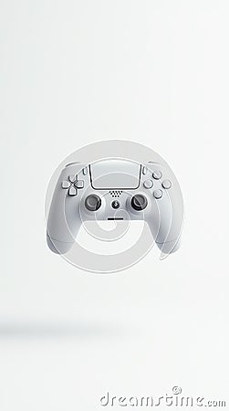 White wireless game controller floating on a minimal background Stock Photo