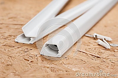 White wiring duct Stock Photo