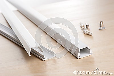 White wiring duct Stock Photo