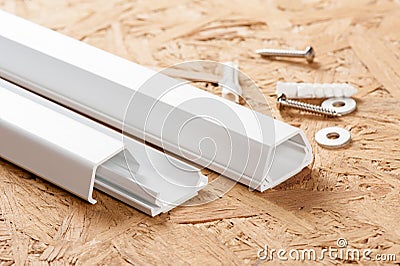 White wiring duct Stock Photo
