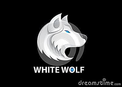 White wolf logo vector illustration Vector Illustration