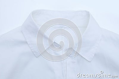 White women shirt with a collar close-up on white background Stock Photo