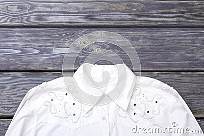 White women shirt with rhinestones. Stock Photo