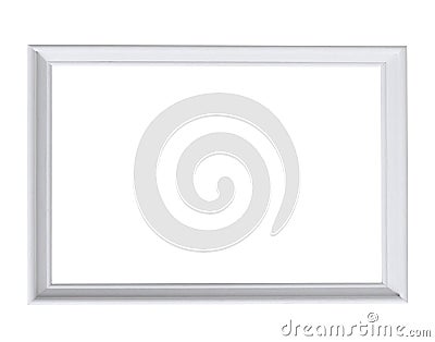 White wood frame photo on white Stock Photo