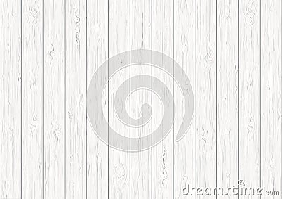 White wood plank texture background Vector Illustration