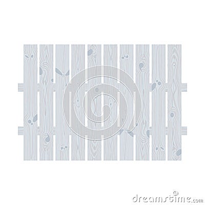 White wooden decorative cottage garden fence Vector Illustration