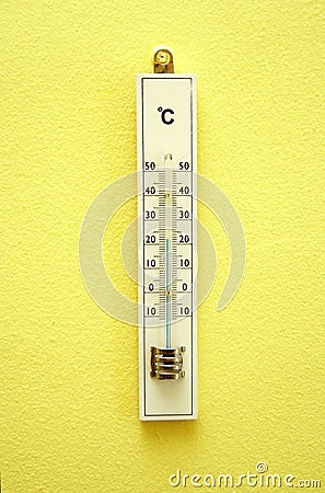 White wooden termometer Stock Photo