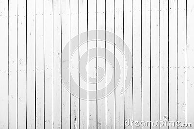 White wooden wall with rich texture, cracks, knots and nails. Weathered timber planks, messy and dust, background Stock Photo