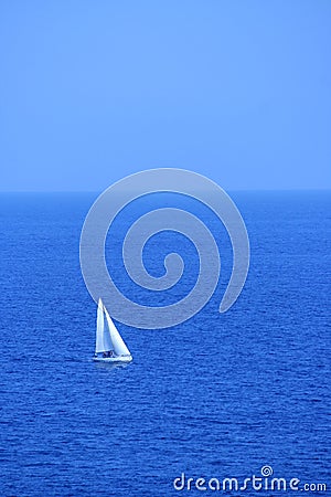 White yacht to the sea Stock Photo