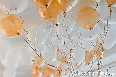 White and yellow balloons Stock Photo