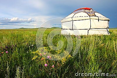 White yurt Stock Photo