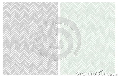Set of Seamless Cute Chevron Patterns. Delicate Pastel Colors. Vector Illustration
