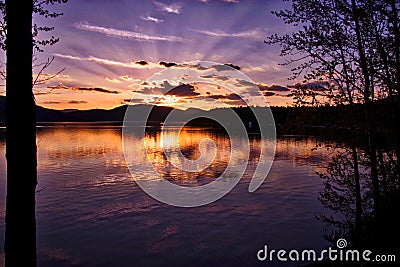 Whitefish Lake, Montana Stock Photo