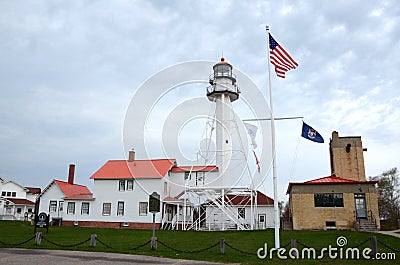 Whitefish Point lighthouse, MI Editorial Stock Photo