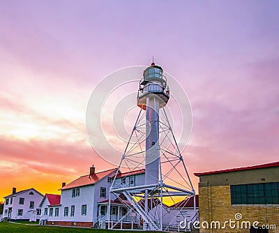 Whitefish Point Lighthouse In Michigan Stock Photo