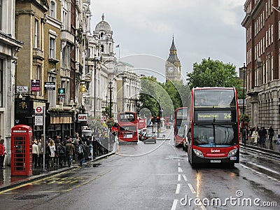 Whitehall Street and the Big Ben Editorial Stock Photo