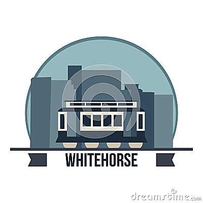 Whitehorse waterfront trolley. Vector illustration decorative design Vector Illustration
