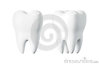 Whitening tooth and dental health isolated on white background with cleaning teeth. 3D rendering Stock Photo